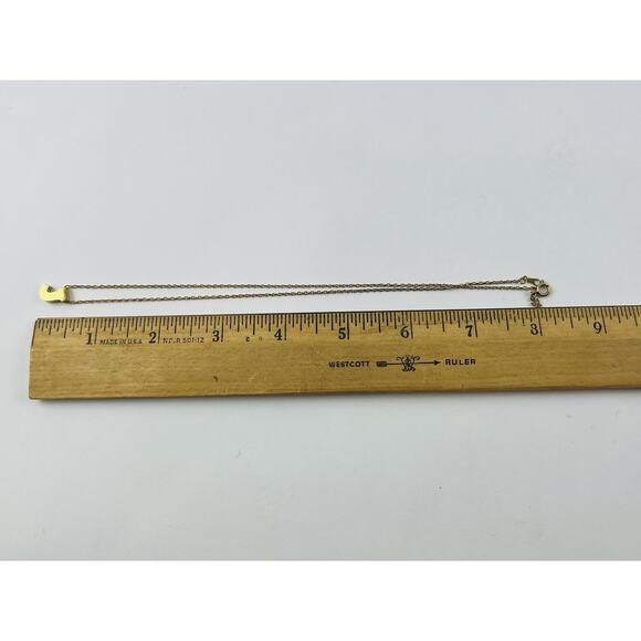 Vintage Trifari Initial J Necklace Gold Tone Letter Pendant Chain 16" Jewelry Na - Picture 8 of 16